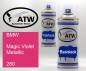 Preview: BMW, Magic Violet Metallic, 260: 400ml Sprühdose + 400ml Klarlack - Set, von ATW Autoteile West.